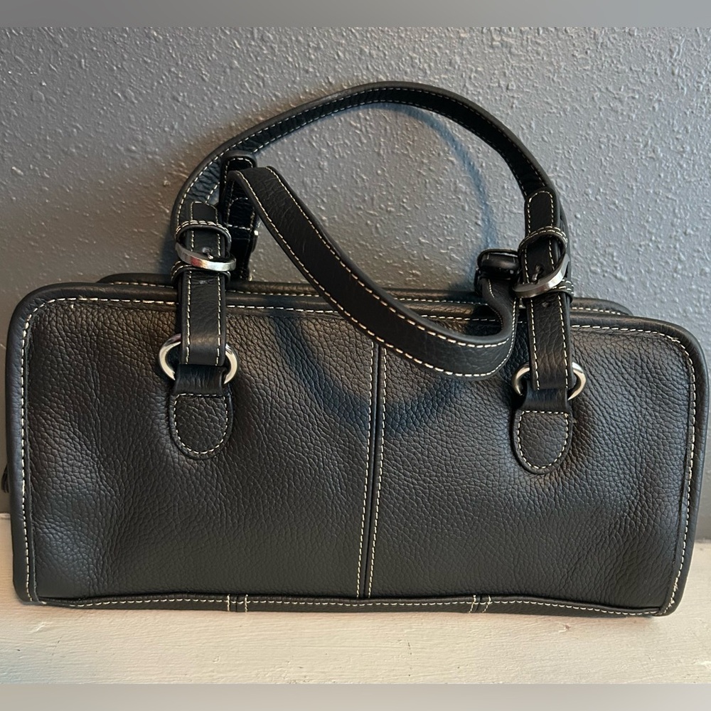 Classy Belt Stitched Leather Satchel